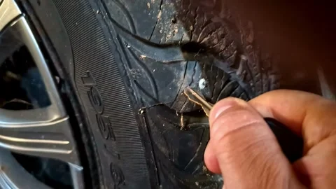 Flat tire. Stock Footage 331593665