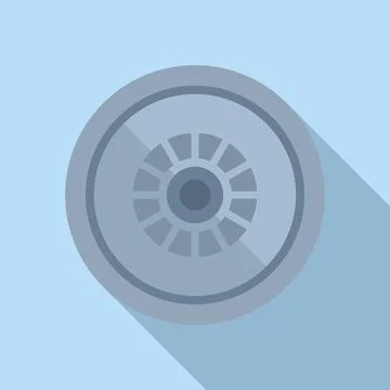 Flat tire icon on blue background Stock Illustration