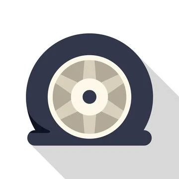 Flat tire icon representing car trouble and roadside assistance Illustrazione stock