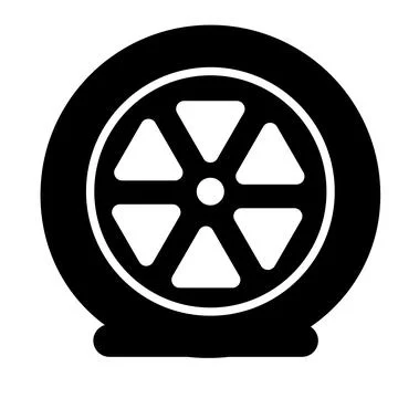 Flat tire icon on white background. Punctured car tyre sign. flat style. Stock Illustration
