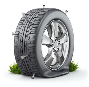 Flat tire Stock Illustration