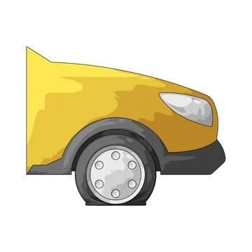 Flat tire illustration Stock Illustration