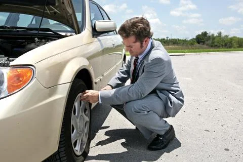 Flat Tire - Inconvenient Stock Photos