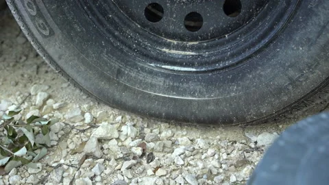 Flat Tire on a Mobile Home/Trailer Stock Footage 160302539