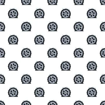 Flat tire pattern with nails in rubber Stockillustratie