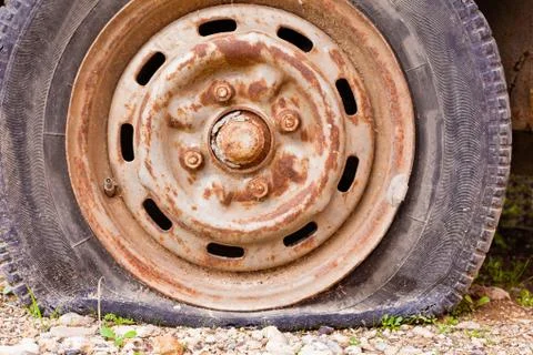 Flat tire Stock Photos