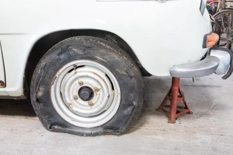 Flat tire Stock Photos