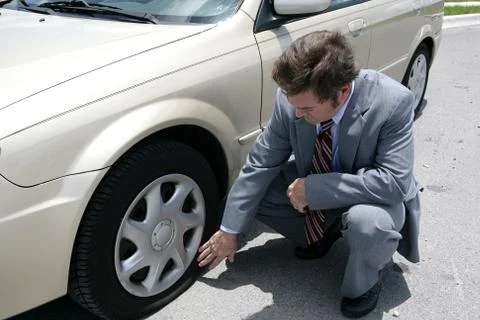 Flat Tire Stock Photos
