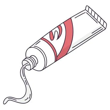 Flat Toothpaste Tube Dental Vector Stock Illustration