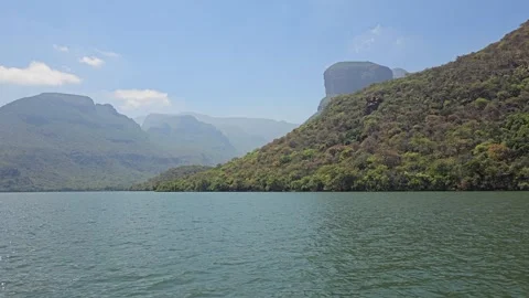 Flat-Topped Peak behind the Ridge, Blyde River Canyon, South Africa 8K Stock Footage 347950079