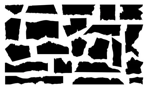 Flat torn paper sheets. Collage ripped elements, grunge design for scrapbooking Stock Illustration