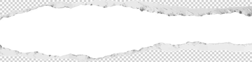 Flat torn paper strip is floating over clear background, fiber detail, drop Ilustração Stock