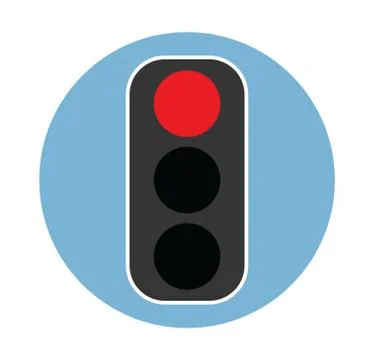 Flat traffic light icon - vector Stock Illustration