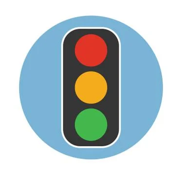Flat traffic light icon - vector Stock Illustration
