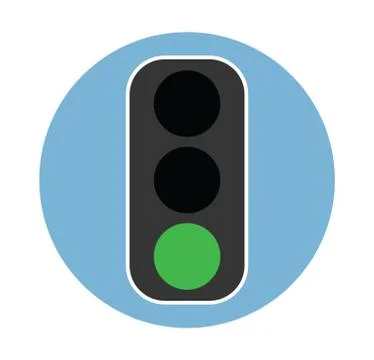 Flat traffic light icon - vector Stock Illustration