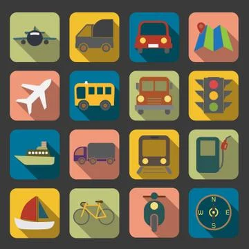 Flat transport icon Stock Illustration