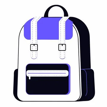 Flat Travel Backpack Vector Illustration Stock Illustration