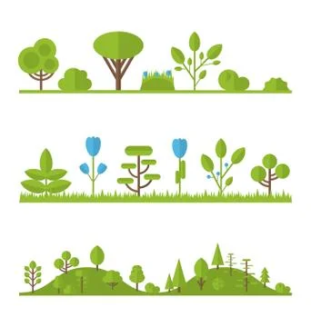Flat tree 04 bf Illustrazione stock