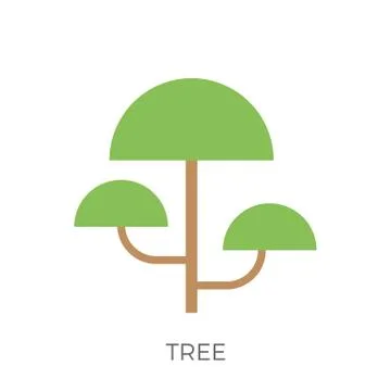 Flat tree icon Stock Illustration