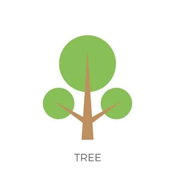 Flat tree icon Stock Illustration