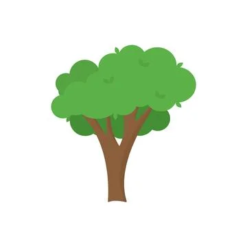 Flat tree icon illustration. Trees forest simple plant silhouette icon. Natur Stock Illustration