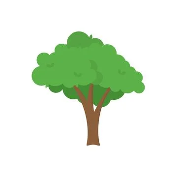 Flat tree icon illustration. Trees forest simple plant silhouette icon. Natur Stock Illustration