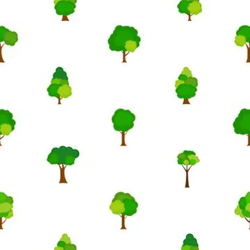 Flat tree Seamless Pattern Background Vector Illustration Illustrazione stock