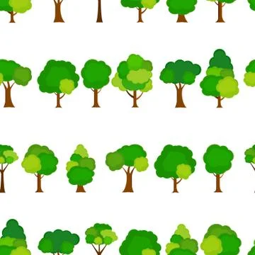 Flat tree Seamless Pattern Background Vector Illustration Illustrazione stock