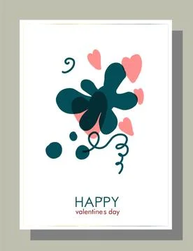 Flat trending valentines day for leaflet design. Modern creative holiday temp Stock Illustration