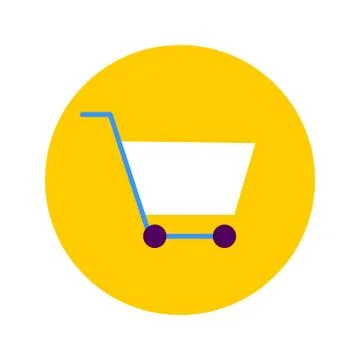 Flat Trolley Circle Icon Stock Illustration
