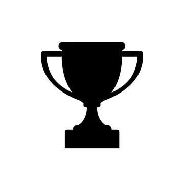 Flat trophy cup icon symbolizing victory and achievement, simple vector reward Stock Illustration