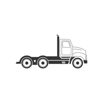 Flat truck line icon vector illustration isolated on white background. Stock Illustration