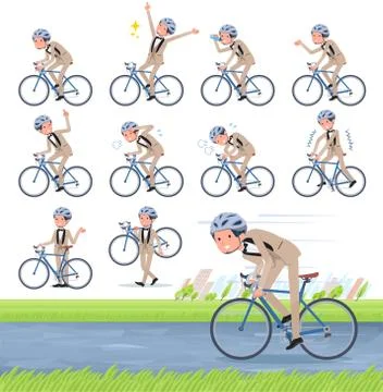Flat type beige tuxedo men road bike Illustrazione stock