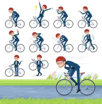 Flat type blue tuxedo men road bike 库存插图