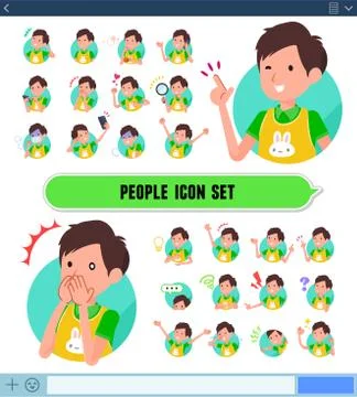 Flat type Childminder men icon Stock Illustration