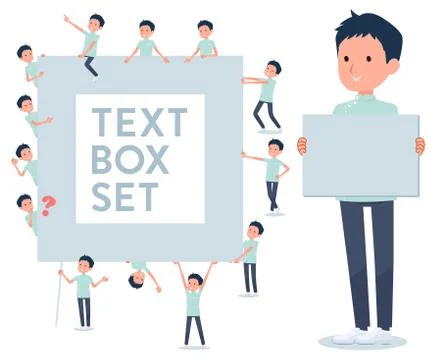 Flat type chiropractor men text box Stock Illustration