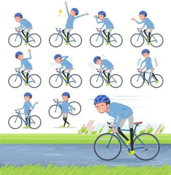 Flat type dad Blue sportswear road bike Stock Illustration