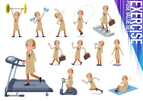 Flat type Detective man exercise Illustrazione stock