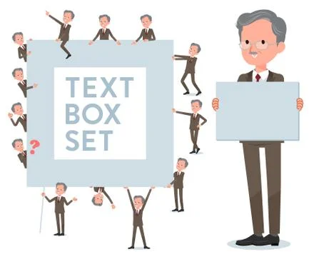 Flat type Double suit old men text box Stock Illustration