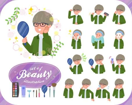 Flat type green Coach jacket man beauty Illustrazione stock