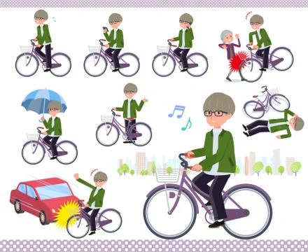 Flat type green Coach jacket man city cycle Illustrazione stock