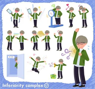 Flat type green Coach jacket man complex Illustrazione stock