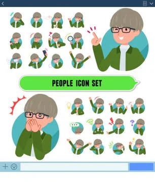 Flat type green Coach jacket man icon Illustrazione stock