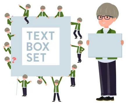 Flat type green Coach jacket man text box Illustrazione stock