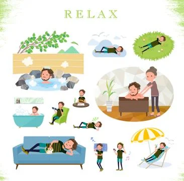 Flat type Middle men sportswear relax Illustrazione stock