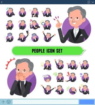 Flat type morning coat old men icon Stock Illustration