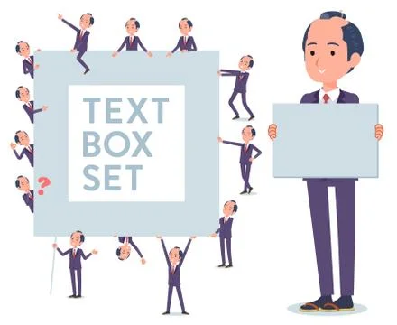 Flat type samurai Businessman text box Stock-Illustration