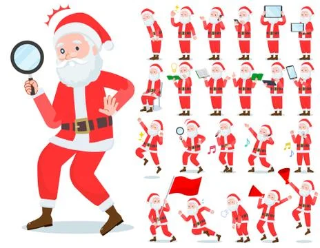 Flat type Santa Claus Action Stock Illustration