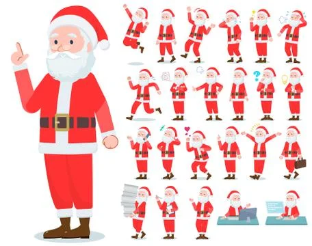 Flat type Santa Claus emotion Stock-Illustration