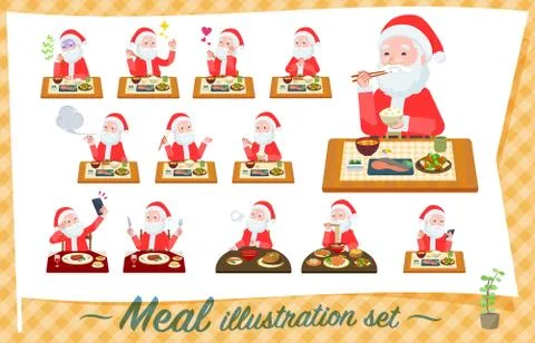 Flat type Santa Claus Meal Stock Illustration